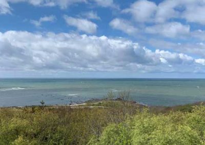 Haverdals Naturreservat vy från berget mot havet