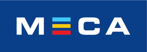 MECA Ingemarssons Bilservice AB - Logotyp Logotypen för MECA Ingemarssons Bilservice AB med blå bakgrund och tydliga färgdetaljer.