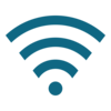 Ikon med en wifi-symbol, symboliserar tillgängligt trådlöst internet.