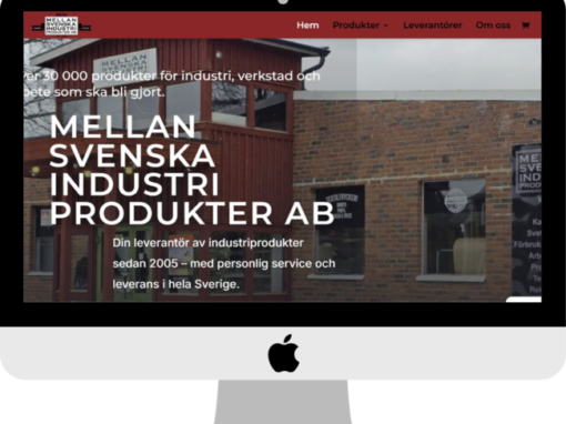 Msip hemsida Företagshemsida för Mellan Svensk Industri Produkter AB med industriell design